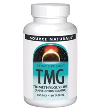 Source Naturals TMG Триметилглицин ТМГ 750 мг 60 таблеток: Тип Глицин