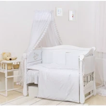Постельный комплект 7 эл. Twins Romantic Vintage Baby 4024-R-004, white, белый: Тип постельный комплект