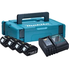 Набір акумуляторів + зарядний пристрій Makita 197954-1, LX BL1830 x 4шт (18В, 3Ач) + DC18RC, кейс Makpac1: Тип Комплект (зарядное устройство + аккумулятор)