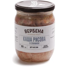 Консервы Вербена Каша рисовая со свининой 500 г (4820209620122): Вес нетто 500 г