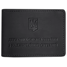 Обкладинка на посвідчення державної служби України з надзвичайних ситуацій BlankNote Crazy Horse чорна (BN-OP-14-g-kr): Стать Унисекс
