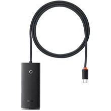 Адаптер Baseus Adapter Lite Series USB-C to 4хUSB3.0+USB-C Black (WKQX030401): Колір черный