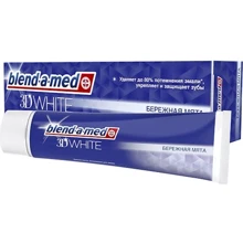 Blend-a-med Зубная паста 3D White Бережная мята 100 ml: Назначение Отбеливание, Очищение