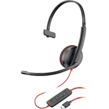 Наушники Poly BlackWire C3210 USB-C HS Mono (8X214AA): Тип конструкции накладные