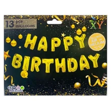Воздушный шар Набор шариков Pelican 13 шт. Happy birthday 40 см золото (837102): undefined undefined