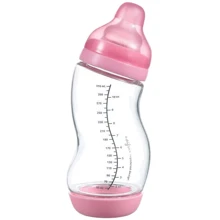 Скляна антиколікова пляшечка Difrax S-bottle Wide з силіконовою соскою 310 мл Pink (737FE Pink): Матеріал стекло