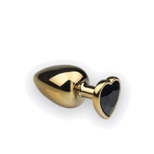 Анальная пробка, Gold Heart Black Diamond, M: Для кого Унисекс