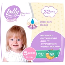 Підгузки Lolly Premium Soft 5 (11-25 кг) 32 шт (4820174981051): Тип Подгузники