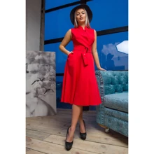 Платье FLFashion Амадеус УПА 2882 44 красное повседневное удлиненное миди: Состав Эластан, Полиэстер, Вискоза