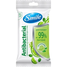 Серветки вологі Smile антибактеріальні Лайм-м'ята 15 шт: Класифікація Мас-маркет