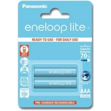 Аккумулятор Panasonic Eneloop Lite AAA 550 2BP mAH NI-MH (BK-4LCCE/2BE): Емкость 550 mAh