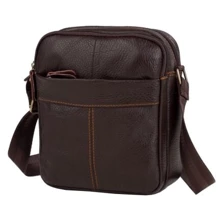 Чоловічі сумки через плече Borsa Leather коричнева (10m1025-brown): Стать Мужской