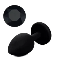 Силіконова анальна пробка із кристалом Silicon Black 07 ( розмір S ), SKN-SIL-BLACK 07: Для кого унісекс