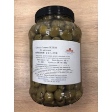 Оливки Green Pitted 1кг (без косточек) пластмассовая банка (WT4685): Вес нетто 1 кг