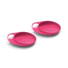 Тарілка для годування Nuvita Easy Eating дрібна 2шт. Рожева (NV8451Pink): Матеріал пластик