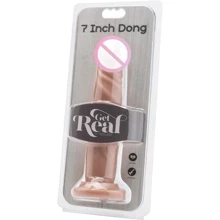 Релистичный фаллоимитатор на присоске Get Real ToyJoy, 18x3,5 см, телесный: Назначение Вагинальные