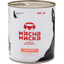Влажный корм Мясная миска паштет для взрослых собак мясное ассорти 800 г (190341): Тип Паштет