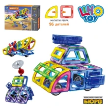 Магнітний конструктор Limo Toy Транспорт Magnistar 96 деталей (LT5001): Кількість деталей, шт. 96