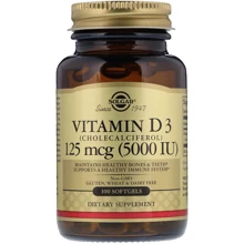Solgar Vitamin D3, Cholecalciferol, 5000 IU, 100 Softgels: Тип вітамін D