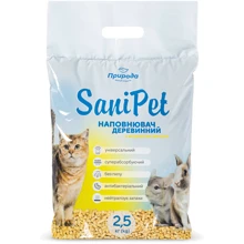 Наполнитель древесный SANI PET для кошачьего туалета универсальный лимон 2.5 кг (PR240791): Вид Древесный