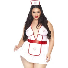 Костюм медсестры Leg Avenue Roleplay Nightshift Nurse + 1X-2X White/Red: Для кого Для женщин