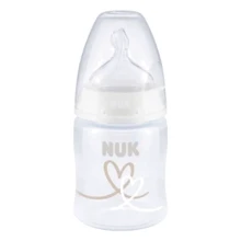 Пляшечка Nuk First Choice Plus Серця 150 мл Бежевий (3952402): Матеріал силикон