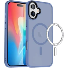 Чохол для iPhone Mobile Case TPU+PC Metal Buttons with MagSafe Colorful Sierra Blue для iPhone 16: Колір синий
