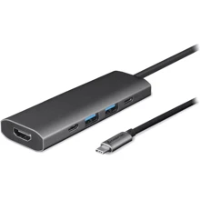 Адаптер Chieftec Adapter USB-C to HDMI+2xUSB3.2+USB-C+PD 80W (DSC-502): Колір серый