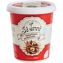 Шоколадная паста с лесным орехом Sisinni, 400г (EDH5202474020118): Вес нетто 380 г