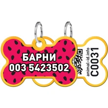 Адреснік WAUDOG Smart ID з QR-паспортом, малюнок "Кавун", кістка, 38х25 мм, золото (0638-0049-17-gr): Виробник WAUDOG