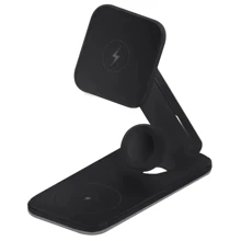 Зарядное устройство Proove Wireless Charger Energy Fold 15W Black for iPhone 16 I 15 I 14 I 13 I 12 series, Apple Watch and Apple AirPods: Особенности Для Apple Watch, MagSafe