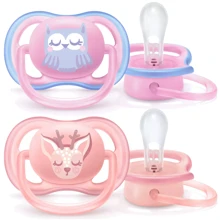 Пустышка Philips AVENT Ultra Air с декором для девочек 0-6 мес 2 шт (SCF085/02): Возраст до 6 месяцев