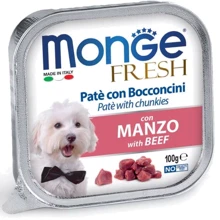 Паштет для собак Monge Dog Fresh с говядиной 0.1 кг (70013079): Тип Влажный корм