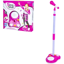 Дитячий іграшковий караоке-мікрофон зі стійкою Sing Star. Pink (HT168B): Виробник Shantou H/C Toys