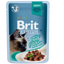Влажный корм для кошек с филе говядины в соусе Brit Premium Cat pouch 85 г (8595602518555): Тип паучи