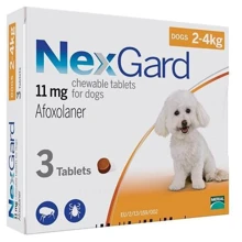 Таблетки Merial NexGard от блох и клещей для собак Afoxolaner 11.3 мг 1х3 шт. 2-4 кг., цена за 1 таб. Продажа блистером 3 табл: Тип Таблетки