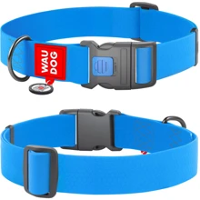 Нашийник для собак WAUDOG Waterproof c QR паспортом пластиковий фастекс XXL 40 мм 46-70 см блакитний (25112): Виробник WAUDOG