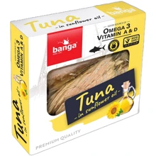 Тунец BANGA филе Премиум в масле 120 г (4751017405666): Вес нетто 120 г