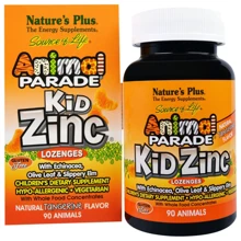 Natures Plus Animal Parade Kid Zinc 90 lozenges Цинк для детей, вкус мандарина: Тип Цинк
