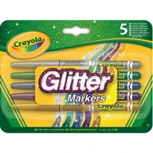 Фломастери з блискітками Glitter markers (5 шт), Crayola: Тип На водній основі