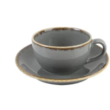 Чашка с блюдцем Porland Seasons Dark Gray для чая 200 мл (213-222105.DG): Тип Чашка c блюдцем для чая