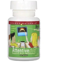 Source Naturals Attentive Child Комплекс для підтримки уваги у дітей 30 таблеток: Форма випуску Таблетки