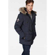 Парку Bruno Banani 732624 58 синя зимова з капюшоном і хутром: Вид Парки