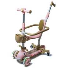 Самокат Scooter 5 в 1 Dinosaur 8103 (Рожевий): Кількість коліс 3