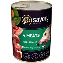 Влажный корм Savory для взрослых собак с четырьмя видами мяса 400 г (30396): Тип Влажный корм