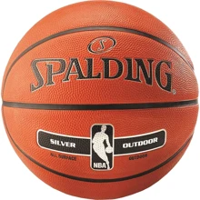 Мяч для игры Spalding NBA Silver Outdoor баскетбольный размер 7 оранжевый (3001592020017): Вид Баскетбольные