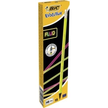 Набір олівців чорнографітних шестикутних BIC Evolution Fluo HB з ластиком 12 шт (3086123454439): Тип художні