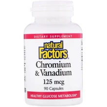 Natural Factors Chromium and Vanadium Хром та Ванадій 125 мкг 90 капсул: Тип Хром