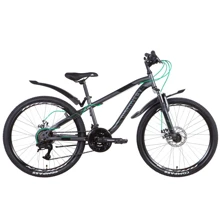 Велосипед ST 24" Discovery FLINT AM DD с крылом Pl 2022 (темно-серый с черным (м)): Материал рамы сталь