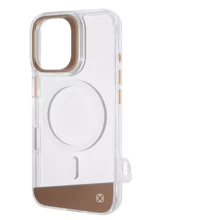 Чехол для iPhone Kajsa Aluminium Shield with Magnetic Ring Light Gold for iPhone 16: Цвет золотой